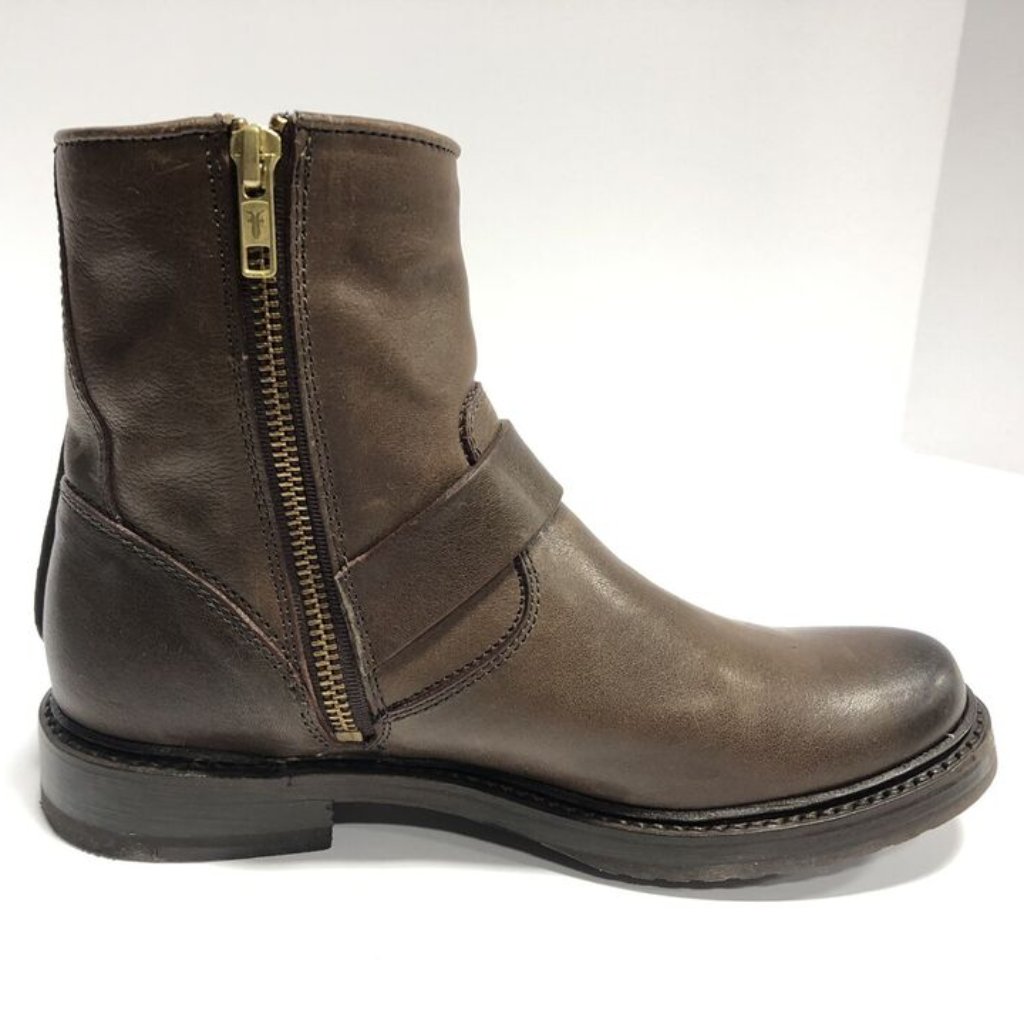 Frye Women’s Veronica Strap Short Boots Brown Leather, Size 6 M